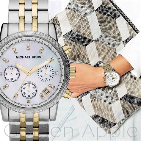 michael kors ladies chronograph two tone watch mk5057|Michael Kors MK5057 Women's Watch .